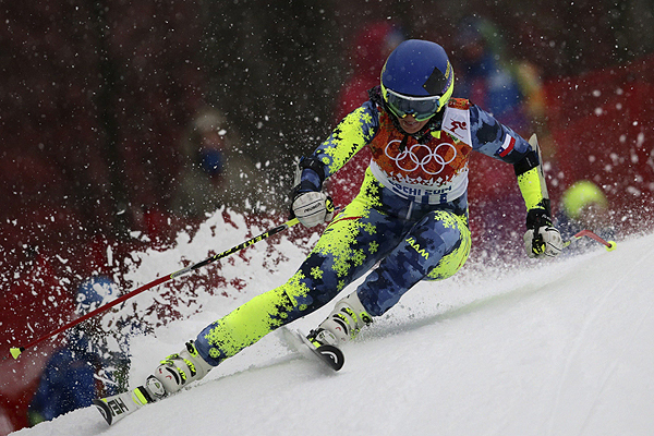 Noelle Barahona no culminó la prueba de slalom gigante en el Mundial de Ski Alpino