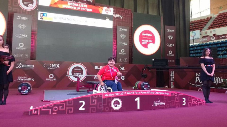Marion Serrano se tituló campeona mundial juvenil de pesas paralímpicas